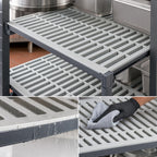 Thumbnail image #3 for Cambro Camshelving® Basics Plus CBSK2142V4580 4-Shelf Vented Polymer Shelf Kit, 21" x 42", Brushed Graphite