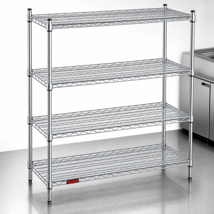 Product image #4 for EAGLEbrite Double-Mat Wire Shelving Starter Unit, 4-Tier, 60 x 18 x 74 Inches, Zinc Finish