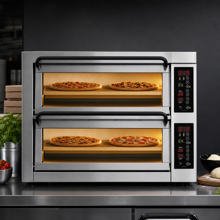 Product image #3 for PizzaMaster PM 352ED-4DW Countertop Electric Stone Hearth Pizza Oven, 2 Chambers, 4 Hearthstones per Oven