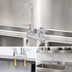 Thumbnail image #3 for T&S Brass B-0874-M Deck-Mount Manual Lavatory Faucet with Rigid Gooseneck Spout and 4-Inch Centers