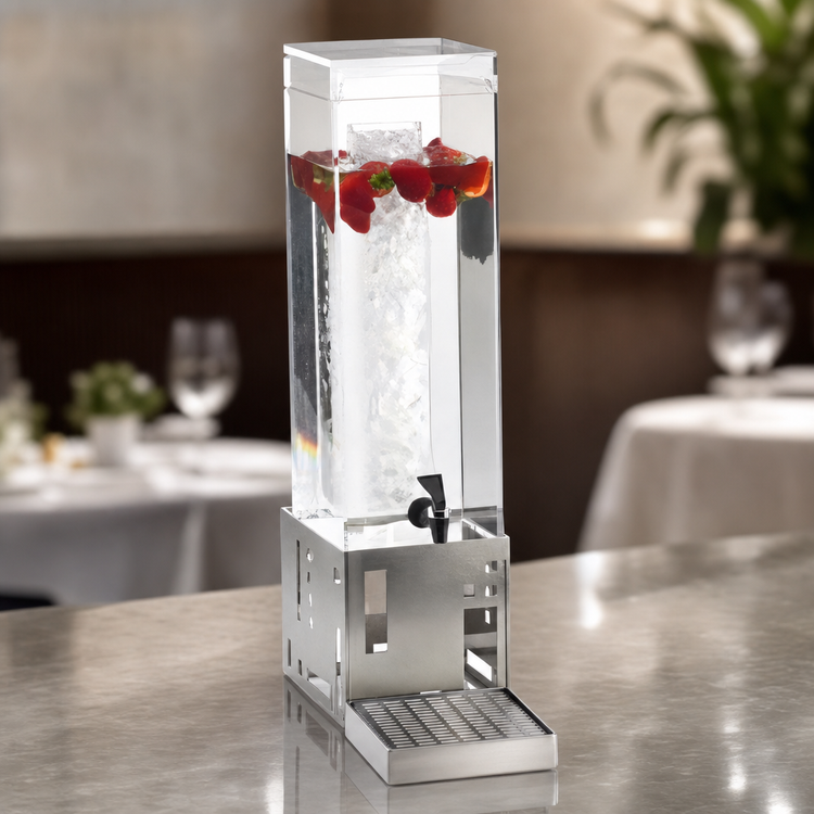 Product image #3 for Cal-Mil Squared 1.5 Gallon Beverage Dispenser with Ice Chamber and Drip Tray
