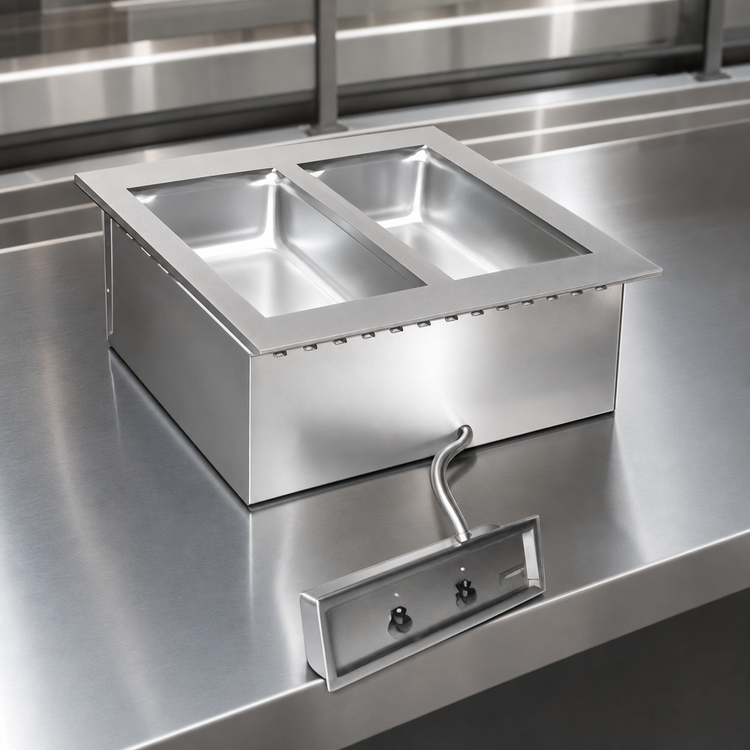 Product image #3 for Eagle Group SGDI-2-240T-D Two-Pan Drop-In Electric Hot Food Well with Drain