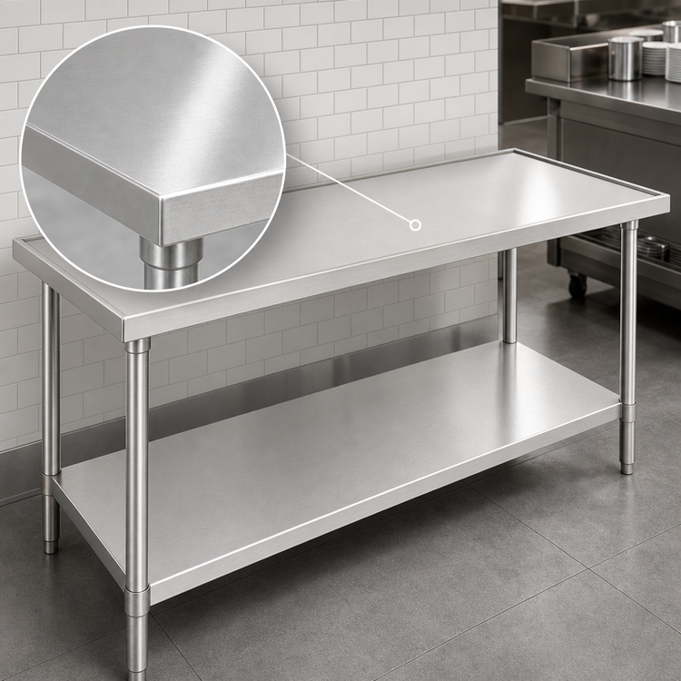 Product image #3 for Advance Tabco 84-Inch x 24-Inch 304 Stainless Steel Work Table with Undershelf