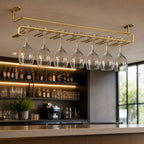 Thumbnail image #3 for Crestware GHR24 24-Inch Dual-Rail High-Polished Brass Ceiling-Mount Glass Hanging Rack Case of 72