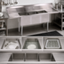 Thumbnail image #3 for John Boos E-Series 3-Compartment Sink with Dual Drainboards, 84-Inch Wide