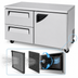 Thumbnail image #3 for Turbo Air Super Deluxe Two-Section Undercounter Freezer with 2 Drawers and 1 Right-Hinged Door, 60 1/4-Inch