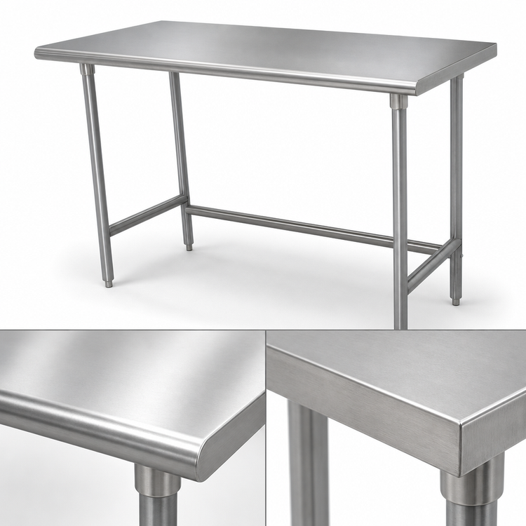 Product image #3 for Advance Tabco TMS-2410 120" W x 24" D 16-Gauge 304 Stainless Steel Flat Top Work Table