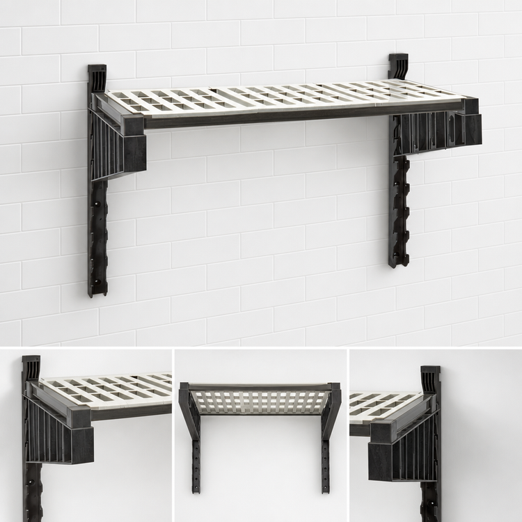Product image #3 for Cambro Camshelving Elevation 24" x 36" Vented Wall Shelving Shelf Kit, Brushed Graphite