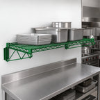 Thumbnail image #3 for Quantum WDWB2460P Wall-Mounted Cantilever Wire Shelf Kit, 60 x 24 Inches, Green Epoxy Antimicrobial Finish