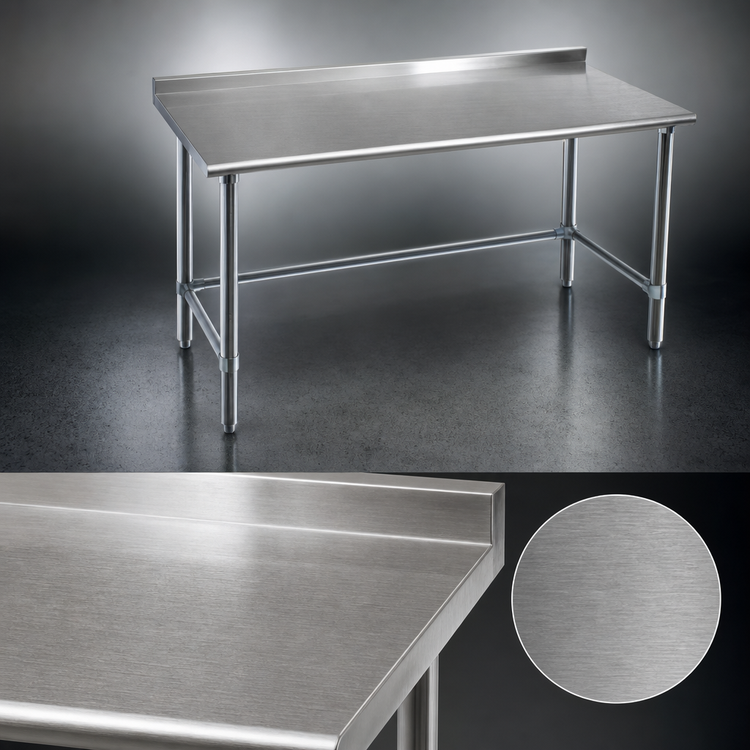 Product image #3 for Eagle Spec-Master 48-Inch x 30-Inch Stainless Steel Work Table with Rear Upturn and Galvanized Tubular Base