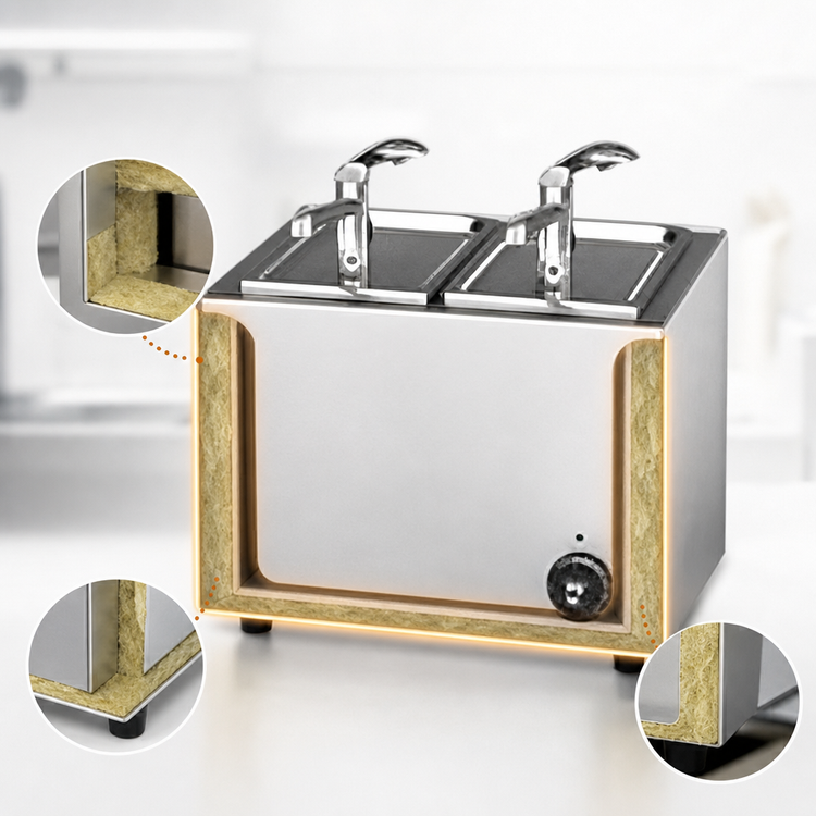 Product image #3 for APW Wyott W-9 Insulated Countertop Fractional Food Pan Warmer, 7 Quart, Wet/Dry