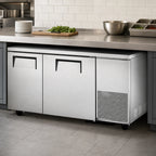 Thumbnail image #3 for True Mfg. - General Foodservice TUC-60-32-HC Deep 2-Section Undercounter Refrigerator, 60.25-Inch, 2 Solid Doors, Side-Mounted Refrigeration