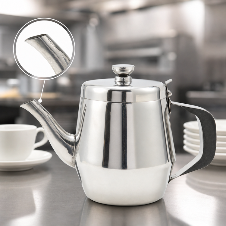 Product image #4 for Winco 32 oz Stainless Steel Gooseneck Teapot with Hinged Top and Handle