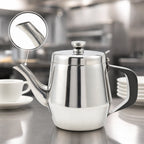 Thumbnail image #4 for Winco JB2932 32 oz Stainless Steel Gooseneck Teapot with Hinged Lid and Handle, Mirror Finish Case of 24