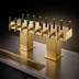 Thumbnail image #3 for Perlick Extra High Back-to-Back Bridge Tee Countertop Glycol-Cooled Draft Beer Tower, Brass Finish, 16 Faucets