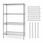 Thumbnail image #3 for Quantum WR86-2460C 60" W x 24" D x 86" H Chrome Wire Shelving Starter Kit with 4 Shelves and 4 Posts