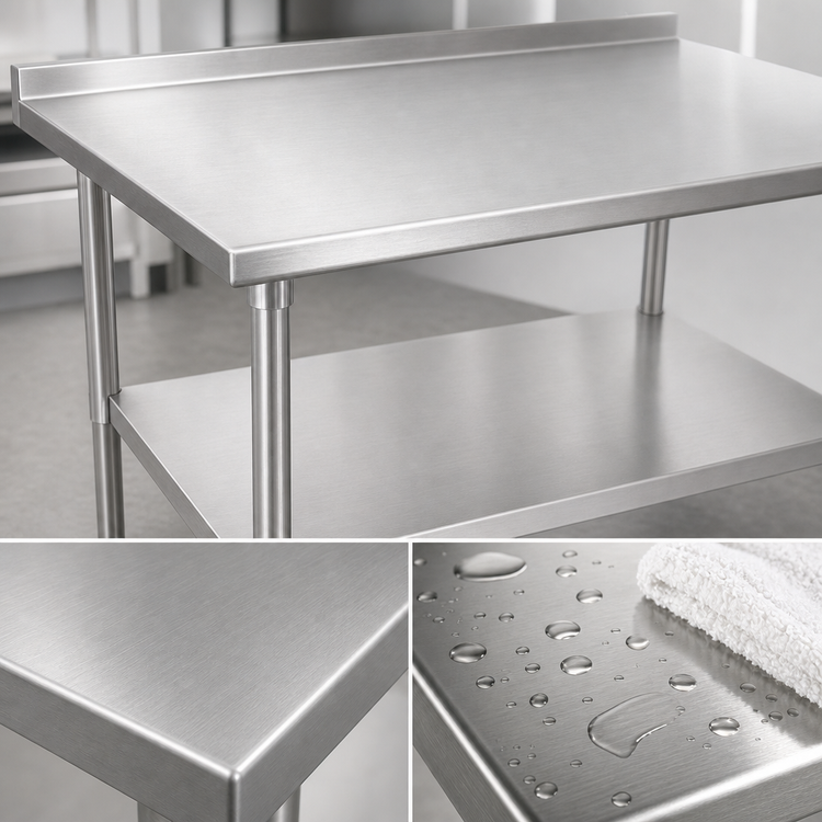 Product image #3 for John Boos Stallion 72-Inch Stainless Steel Work Table with Rear Up-Turn and Undershelf