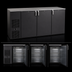 Thumbnail image #3 for Glastender C1FB72 One-Zone Front-Serviced Bar Profile Back Bar Cooler, 72 Inch, Three-Section, Self-Contained, Stainless Top, Black Exterior