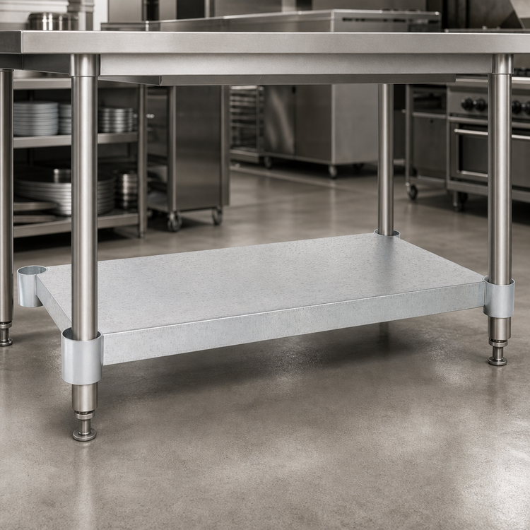 Product image #3 for BK Resources Galvanized Steel Undershelf for 72-Inch x 30-Inch Work Table
