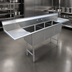 Thumbnail image #3 for 75-Inch Heavy-Duty Stainless Steel Three-Compartment Sink with Double Drainboards