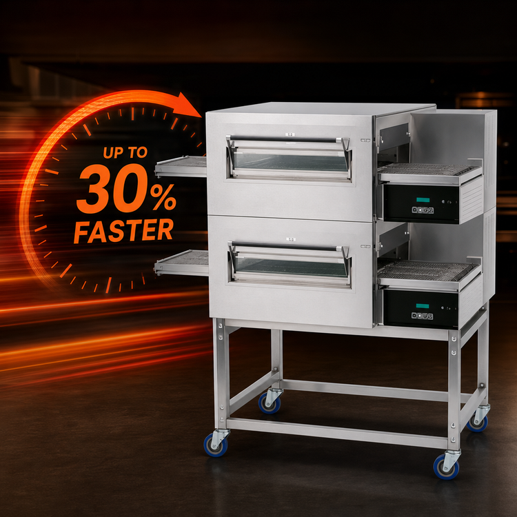 Product image #3 for Lincoln Impinger II 1100 Series Double Stack Electric Conveyor Pizza Oven Package with FastBake and EasyTouch Controls