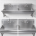 Thumbnail image #3 for BK Resources MSHS-60W1 Two-Station Wall-Mounted Stainless Steel Hand Wash Sink, 60 Inch