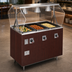Thumbnail image #3 for Vollrath 2-Series Affordable Portable 3-Well Mobile Hot Food Station with Buffet Breath Guard and Cherry Woodgrain Enclosed Base