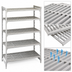 Thumbnail image #4 for Cambro Camshelving Premium 5-Tier Stationary Starter Polymer Shelving Unit, 24 x 30 x 64 Inches, Vented, Speckled Gray