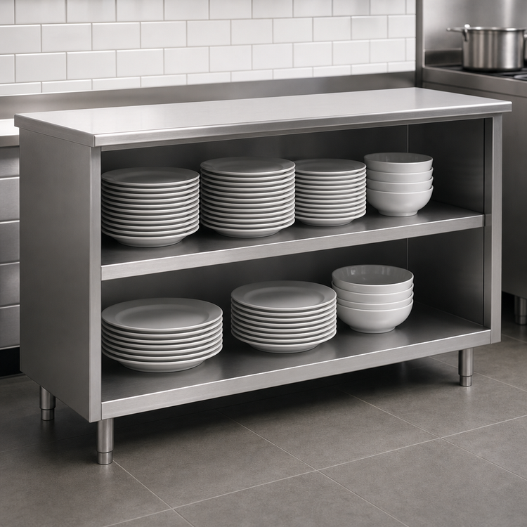 Product image #3 for Eagle Spec-Master Series Open Front Plate Cabinet, 96W x 18D, Stainless Steel Construction