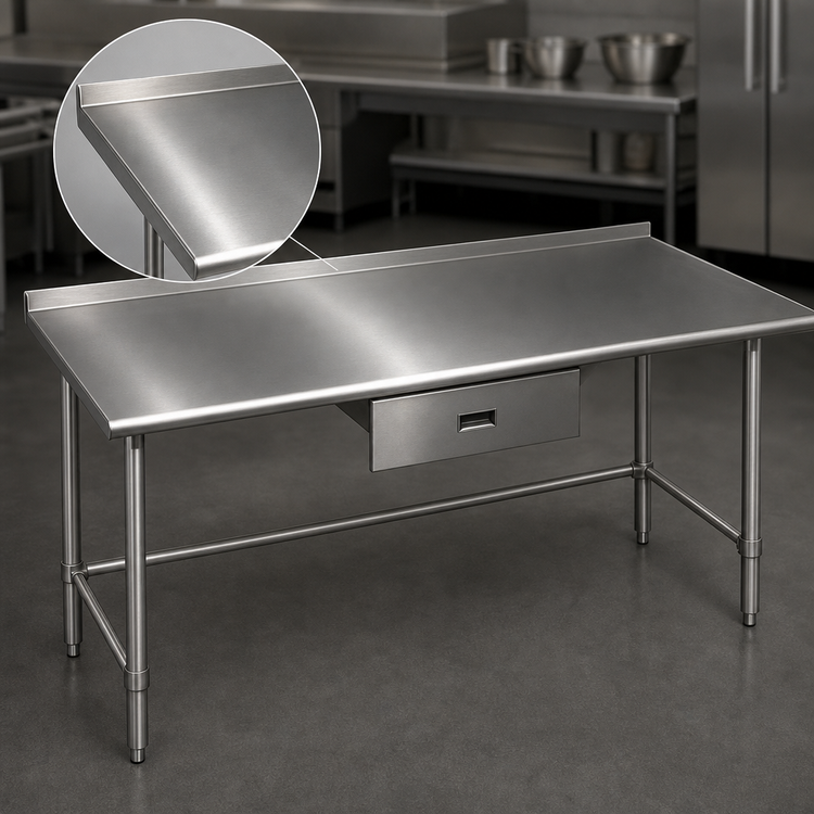 Product image #3 for Eagle Budget Series Stainless Steel Work Table, 144 Inch x 30 Inch, 430 Stainless Steel Top