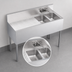 Thumbnail image #3 for Krowne Royal Series Stainless Steel Two-Compartment Underbar Sink Unit with Left Drainboard and Faucet, 48 x 19 Inches