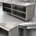 Thumbnail image #3 for Advance Tabco Special Value Economy Open Front Cabinet Base Work Table with Mid-Shelf, 120 Inch W x 30 Inch D, Flat Top, 16 Gauge 304 Stainless Steel Top