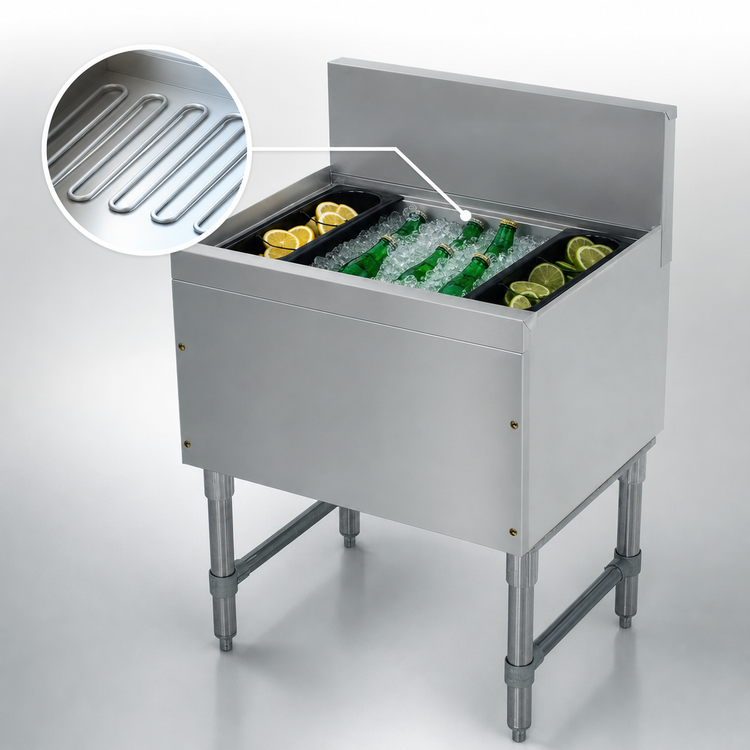 Product image #3 for Prestige Supreme 36-Inch Wide Stainless Steel Bar Ice Chest with 10-Circuit Cold Plate