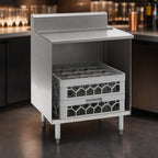 Thumbnail image #3 for Eagle Group 2200 Series GR12-22 12-Inch Open-Top Underbar Glass Rack Storage Unit, Open Cabinet Base, Stainless Steel, 3.5-Inch Backsplash