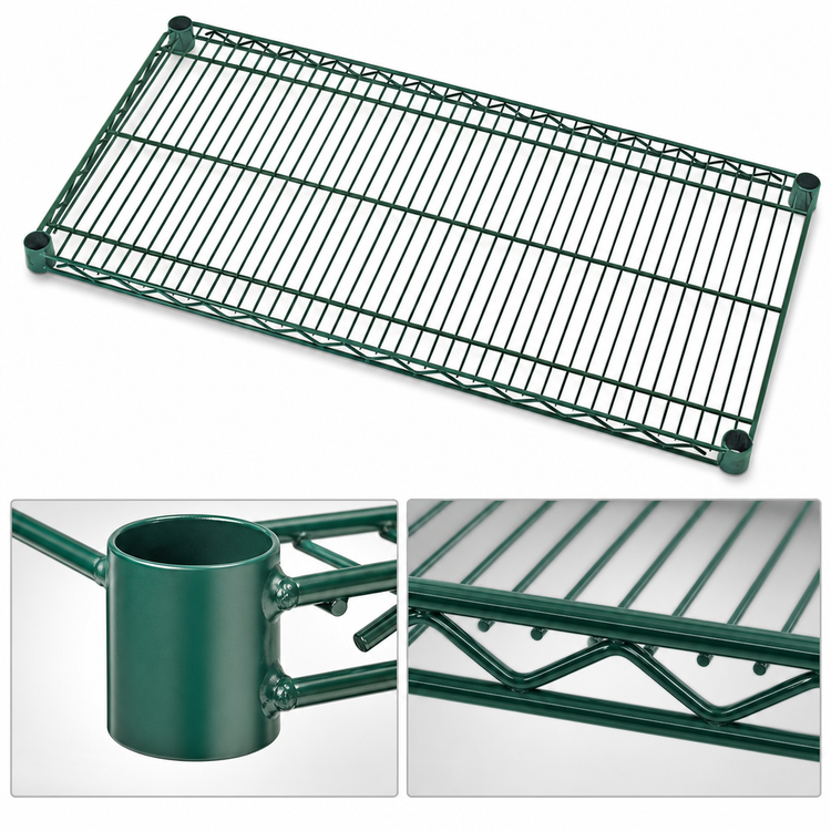 Product image #3 for Quantum 72-Inch W x 30-Inch D ProForm Green Epoxy Antimicrobial Wire Shelf