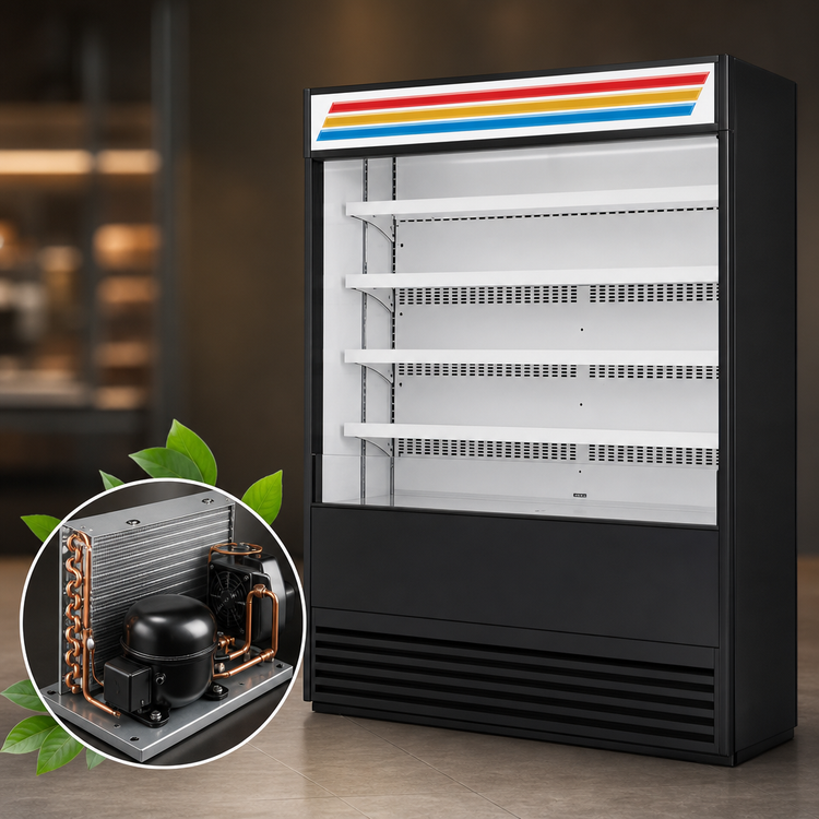 Product image #3 for True 60-Inch Vertical Open Air Merchandiser Refrigerator, Self-Contained R290, Black Exterior