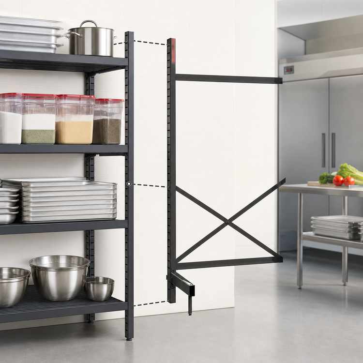 Product image #3 for Metro SmartLever 60 Inch W x 21 Inch D Cantilevered Shelving Add-On Kit, 76-3/8 Inch High