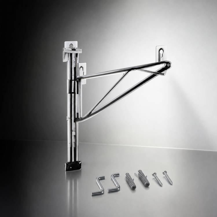 Product image #3 for Eagle Group Adjustable Post Wire Wall Mount Prepackaged End Unit for 18-Inch Deep Wire Shelving, Chrome Plated