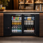 Thumbnail image #3 for Everest Refrigeration EBB48G 49-Inch Two-Section Back Bar Refrigerator, 14.0 Cu. Ft., Two Locking Glass Doors, Black