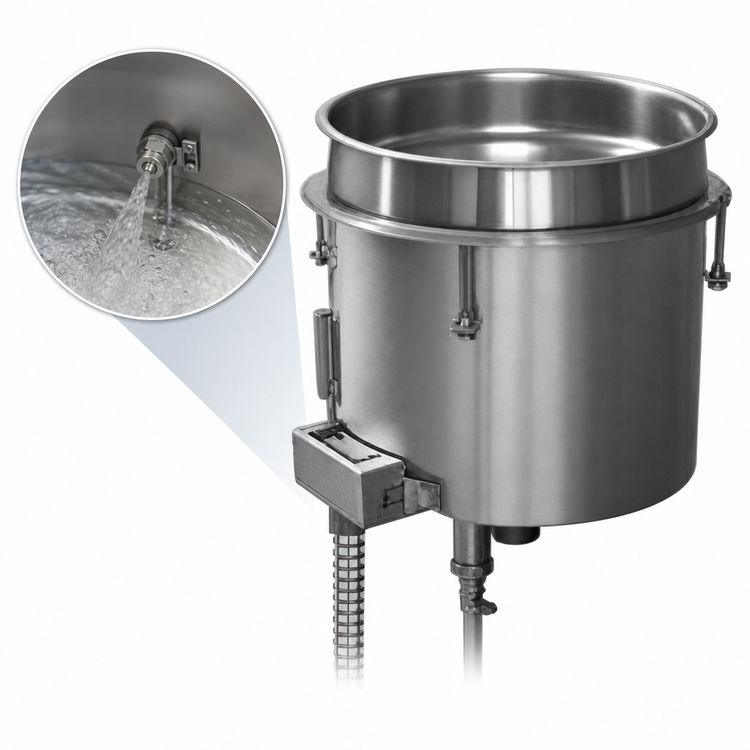 Product image #3 for Hatco Top-Mounted Drop-In Insulated Heated Well with Drain and Auto-Fill, 11 Quart Round, Stainless Steel
