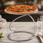 Thumbnail image #4 for American Metalcraft Contempo SSUS1 Stainless Steel Round Swirl Pizza Stand/Riser, 7-Inch Top, 9-Inch Base, 7-Inch High Case of 6
