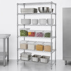 Thumbnail image #3 for Quantum WR63-1472C-5 Stationary Chrome Wire Shelving Starter Kit, 72 x 14 x 63 Inches, 5-Shelf
