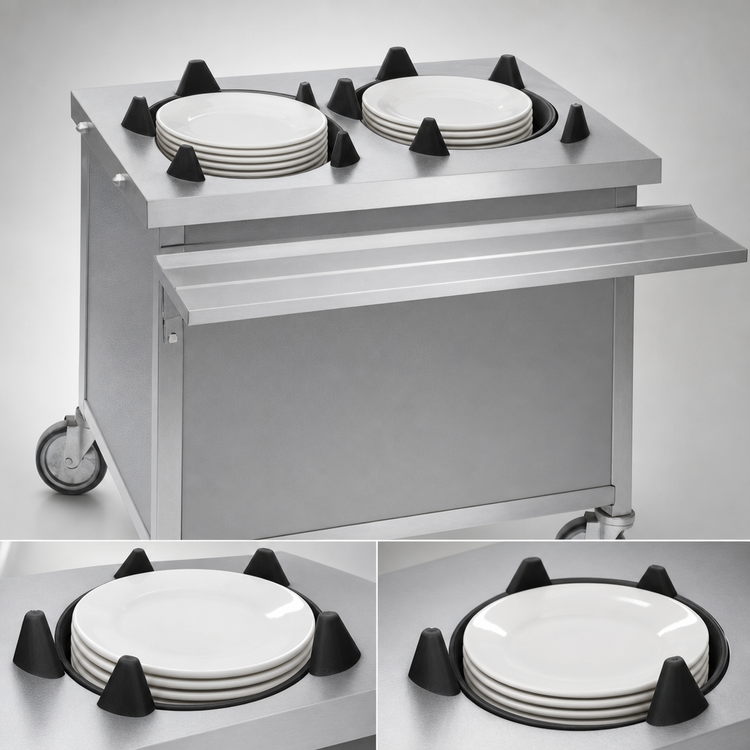 Product image #3 for Director's Choice Mobile Dual-Tube Unheated Dish Dispenser