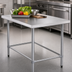 Thumbnail image #3 for Sapphire 48 Inch x 24 Inch 18-Gauge 430 Stainless Steel Work Table with Open Base and Galvanized Legs