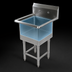 Thumbnail image #3 for John Boos Pro-Bowl 1-Compartment Stainless Steel Sink with Legs, 18