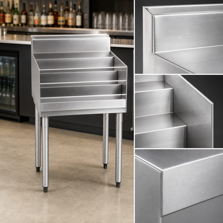 Product image #3 for Eagle Group 1800 Series Freestanding 4-Step Liquor Bottle Display Unit, 24 Inch Wide