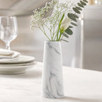 Thumbnail image #4 for American Metalcraft BVTM9 Ceramic Tower Bud Vase, White Marble Finish, 1.5" Diameter x 4" High