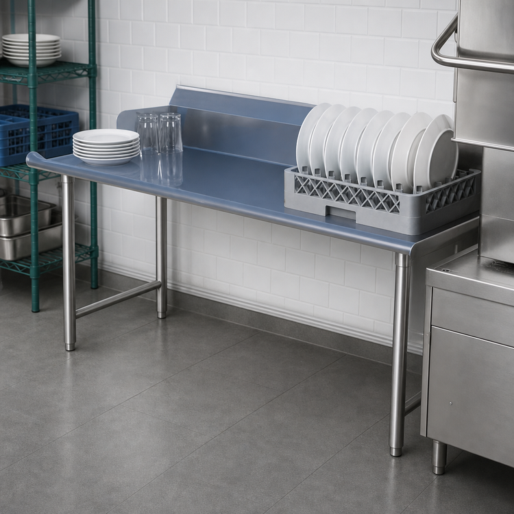 Product image #3 for Straight Stainless Steel Clean Dish Table, Left-To-Right Operation, 84 x 30 Inches