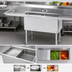 Thumbnail image #3 for Advance Tabco Two-Compartment Fabricated Sink with 24-Inch Left Drainboard