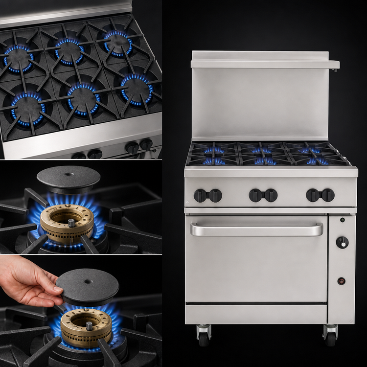Product image #3 for Wolf Challenger XL 36-Inch Gas Restaurant Range with 6 Open Burners and Standard Oven